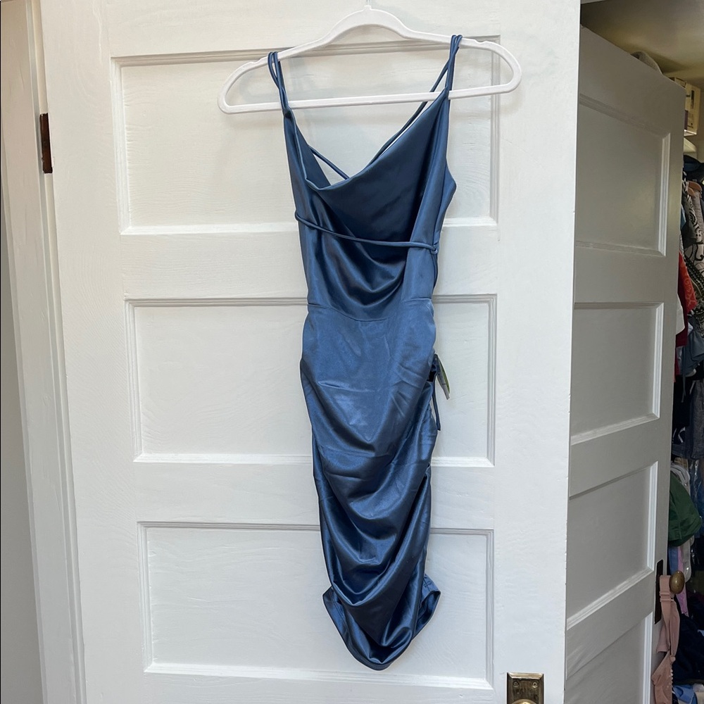 Windsor Elegant Blue Backless Dress